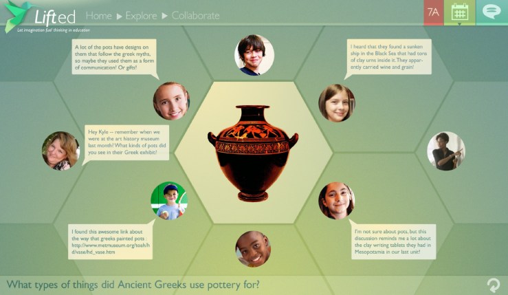 Collaborating with peers and teachers.